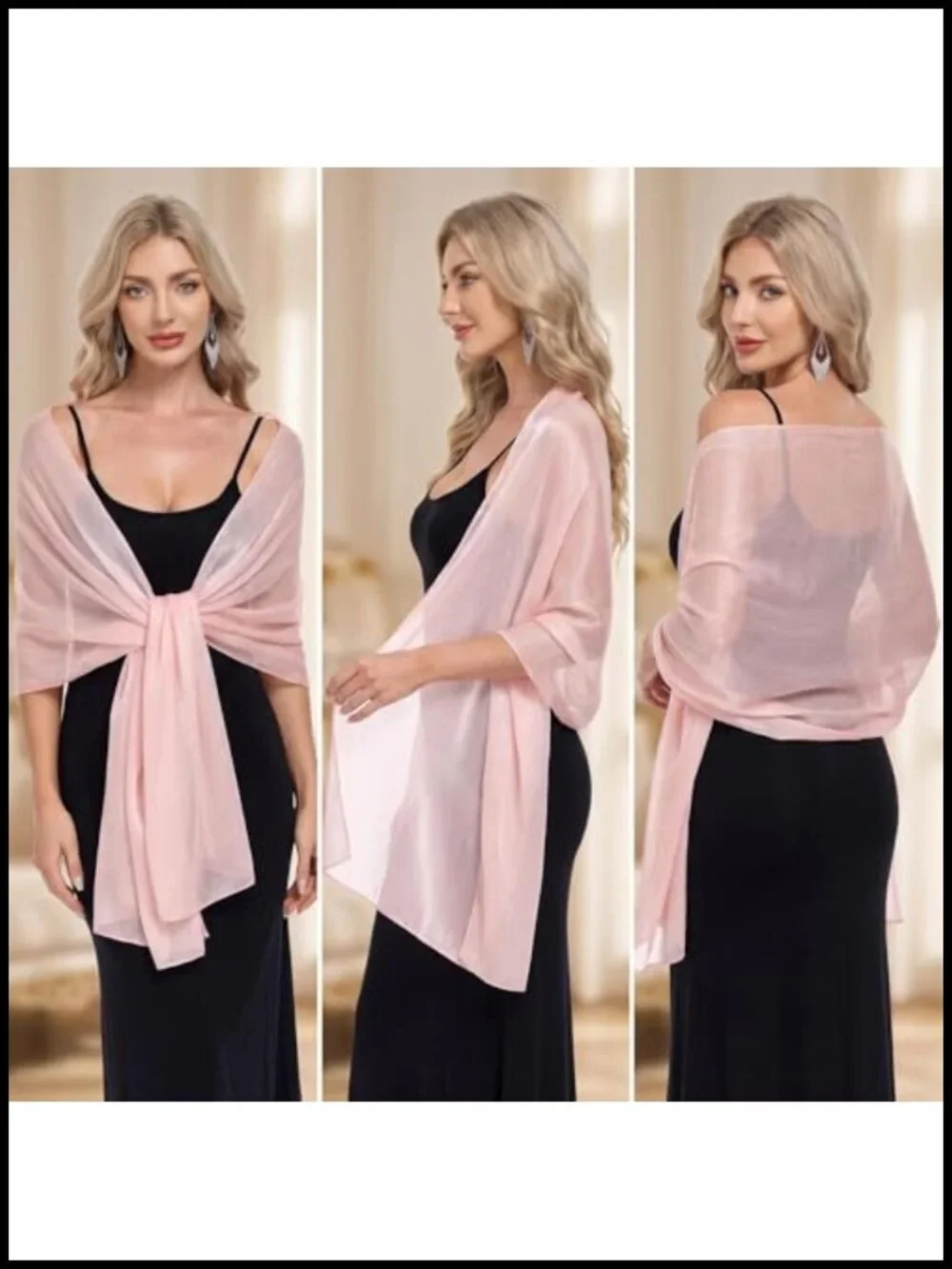 Elegant Sparkling Shawl Wrap for Evening Dresses Wedding Bridal Scarf